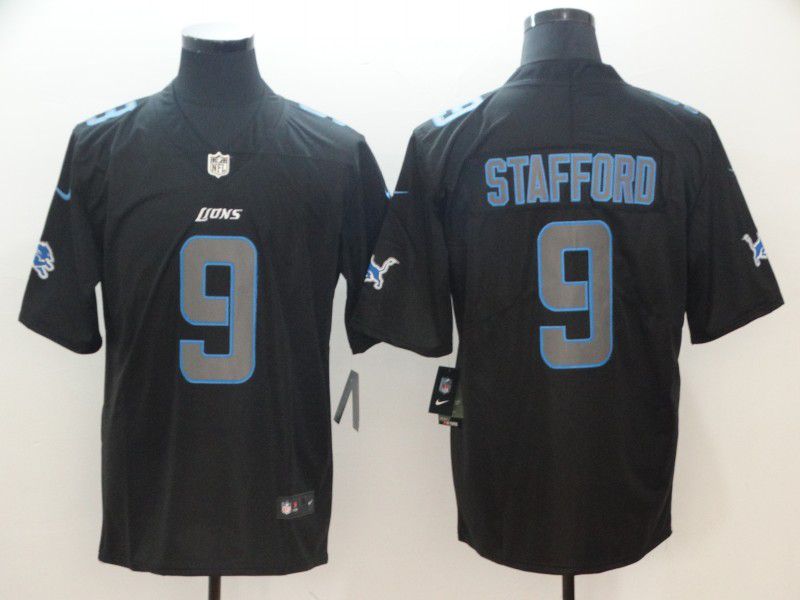 Men Detroit Lions #9 Stafford Nike Fashion Impact Black Color Rush Limited NFL Jerseys